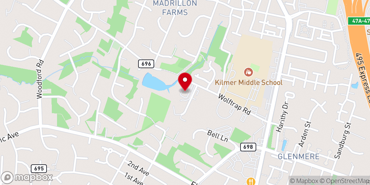 Map showing location of Peace Baptist Church