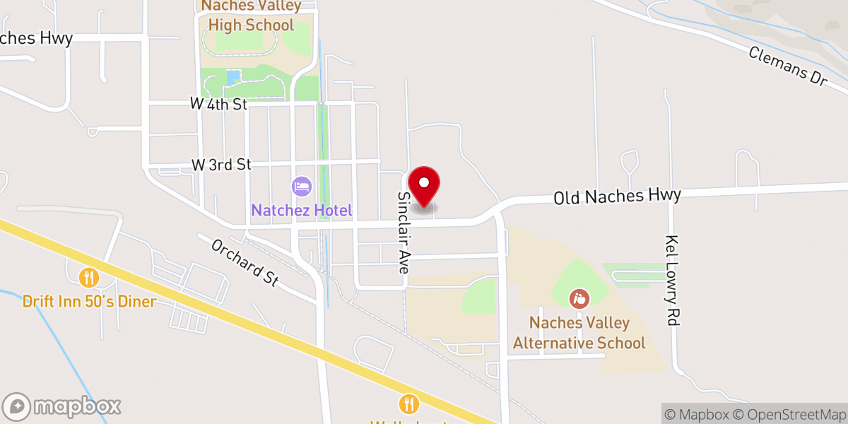 Map showing location of Peace of Christ Church of Naches