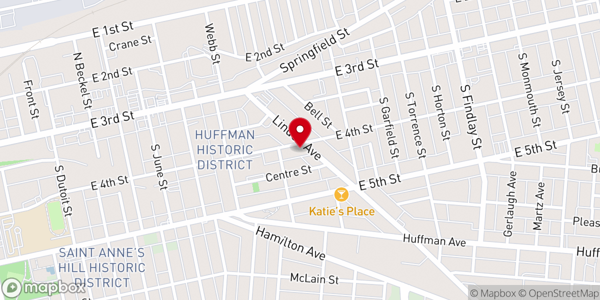 Map showing location of Linden Ave Church