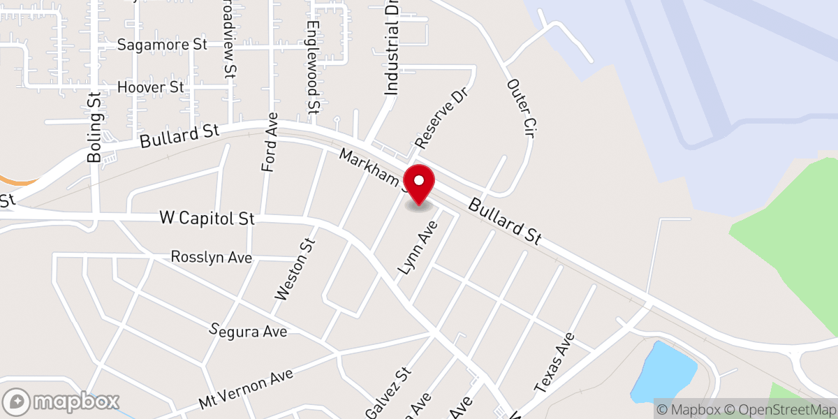Map showing location of Highland Baptist Church