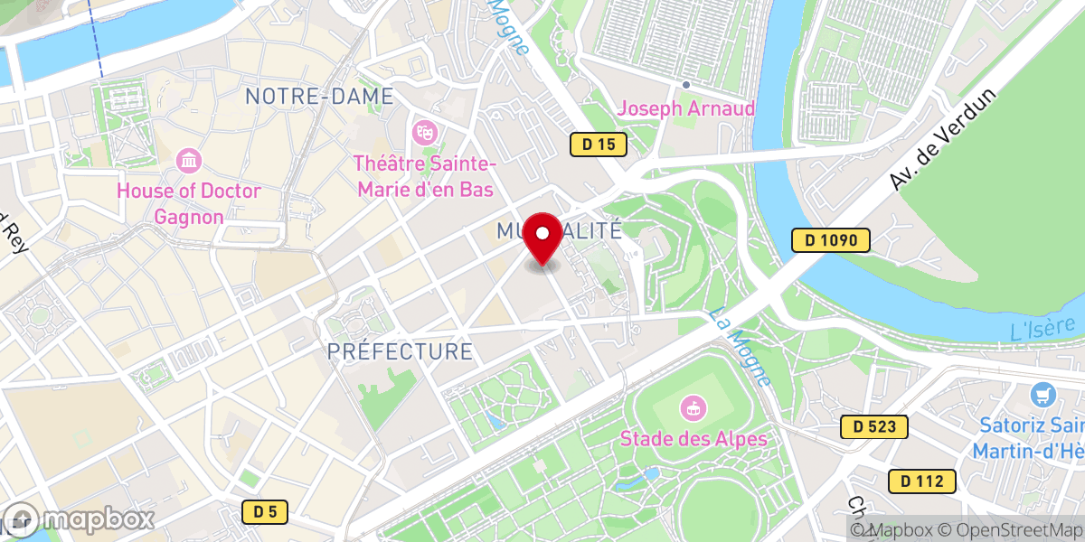 Map showing location of Église Notre Dame Réconciliatrice