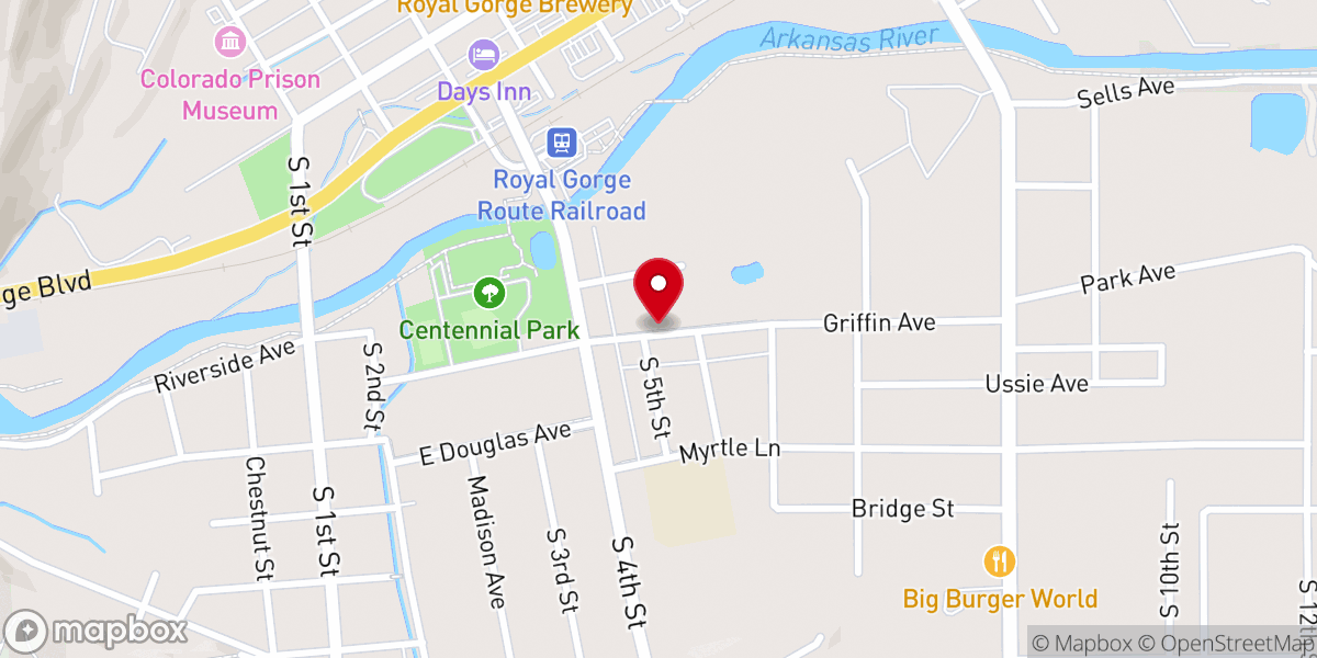 Map showing location of Cañon City Free Methodist Church