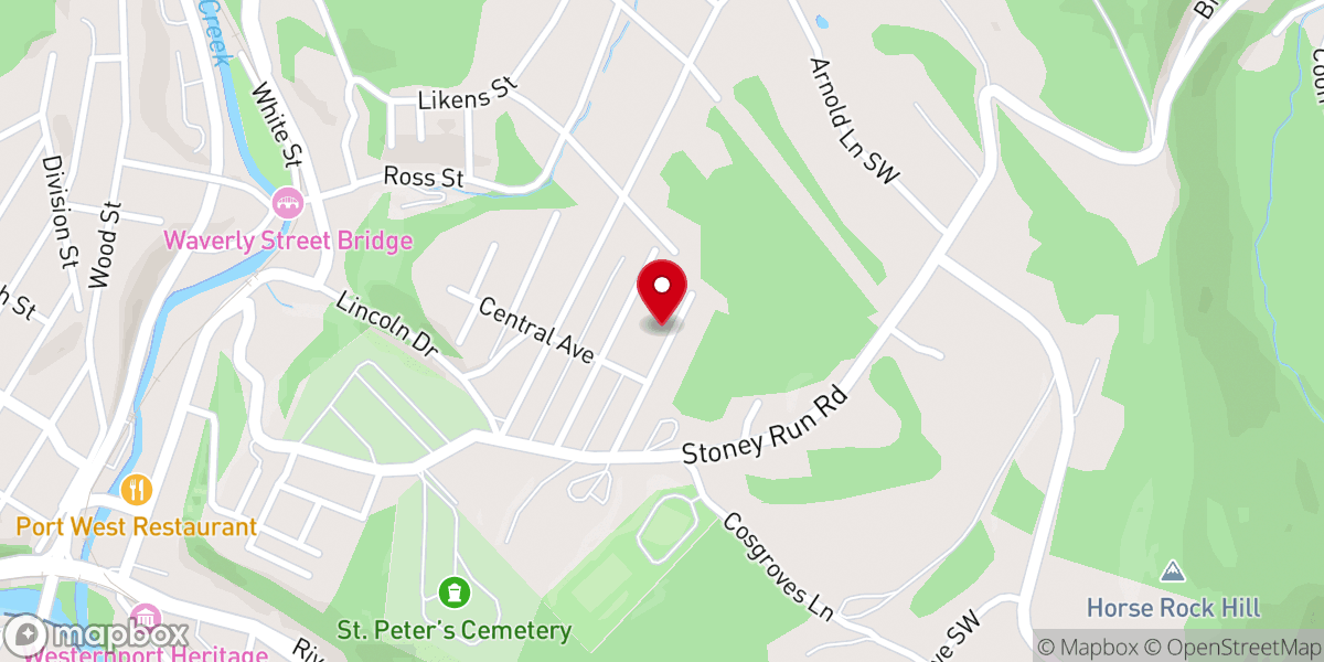 Map showing location of Christ Memorial Baptist Church