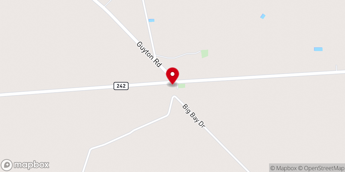 Map showing location of Sandy Grove Baptist Church