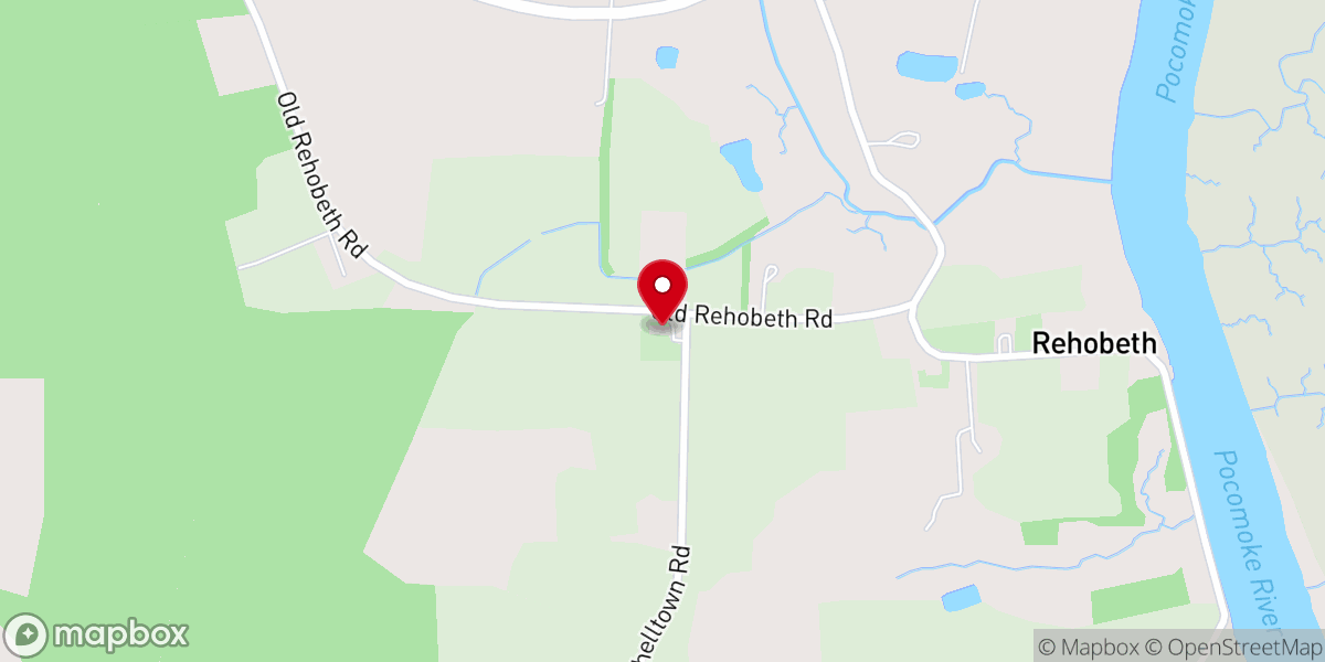 Map showing location of Rehobeth Baptist Church