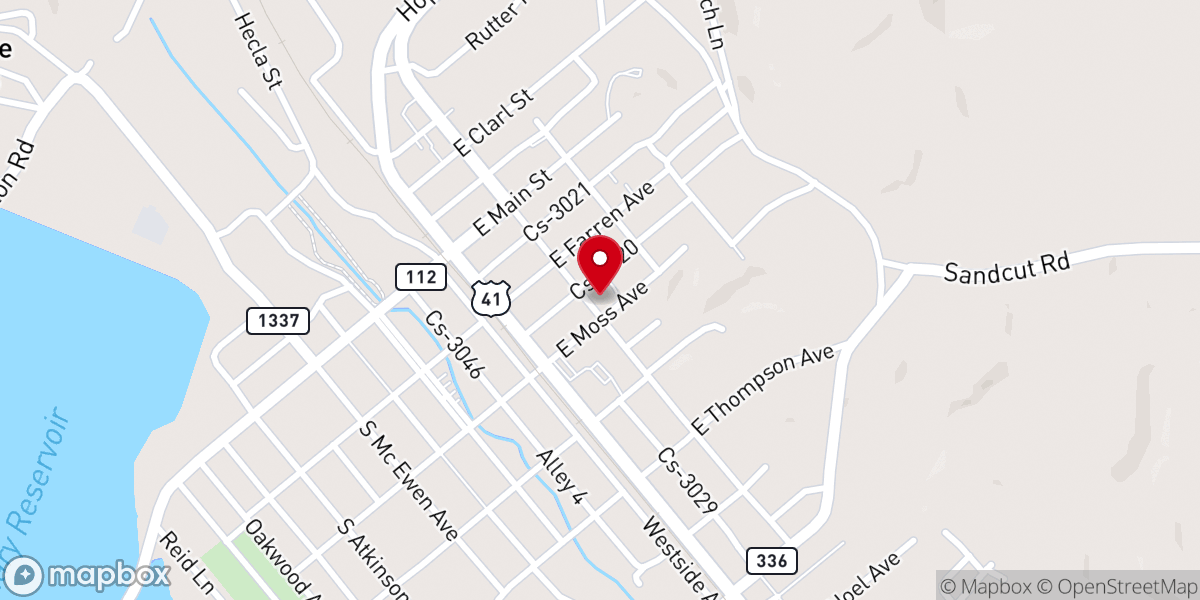 Map showing location of Earlington Methodist Church
