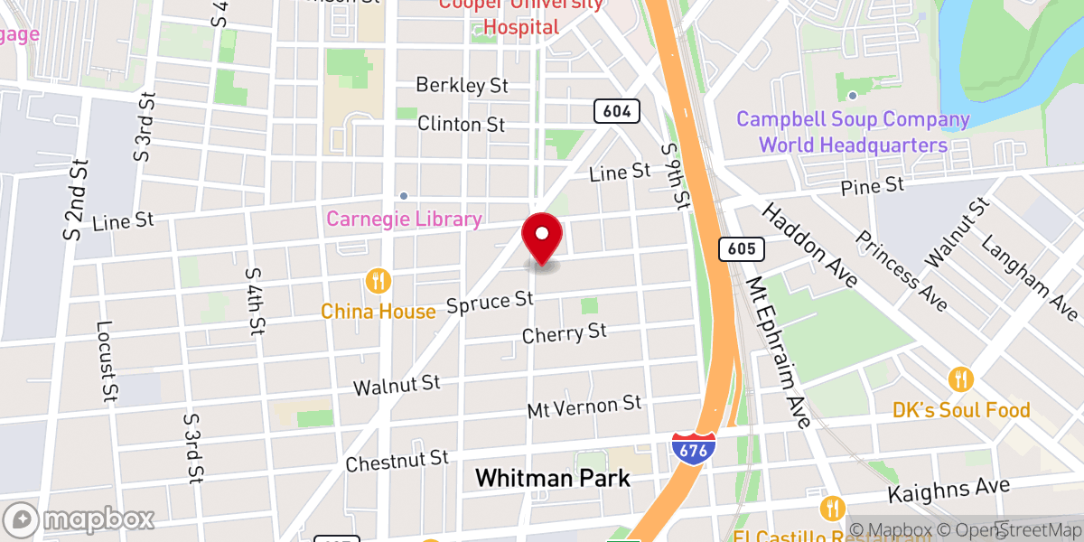 Map showing location of New Wesley AME Zion Church