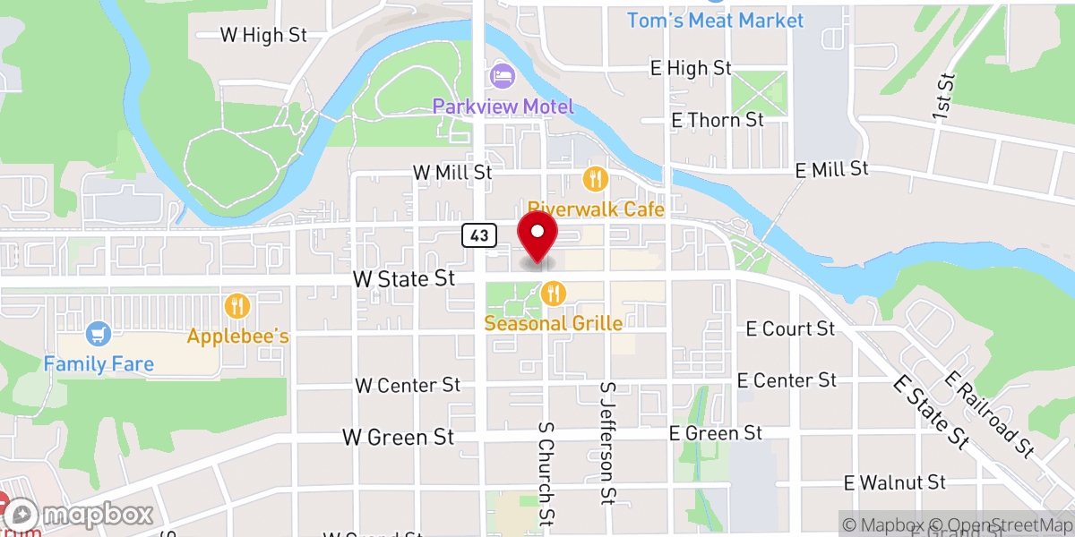 Map showing location of Hastings Spray Plaza