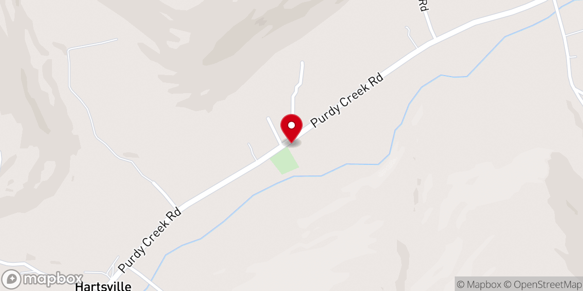 Map showing location of Hartsville Community Church