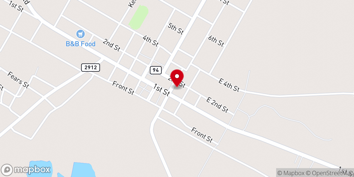 Map showing location of First Baptist Church