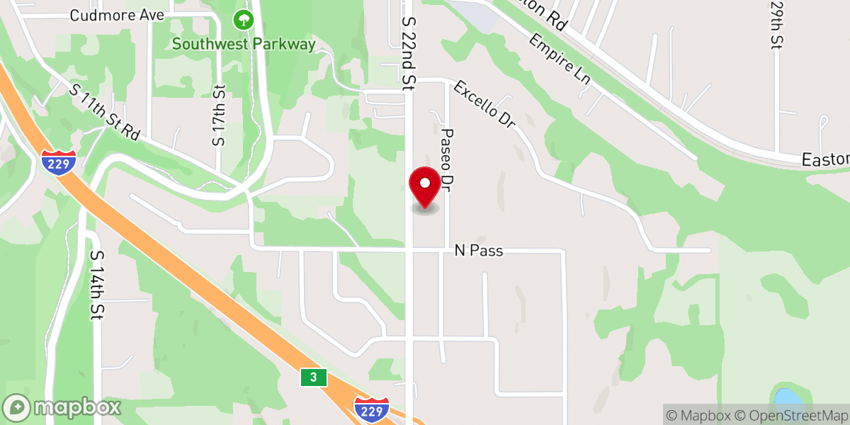 Map showing location of South Park Assembly of God - Food Distribution Center