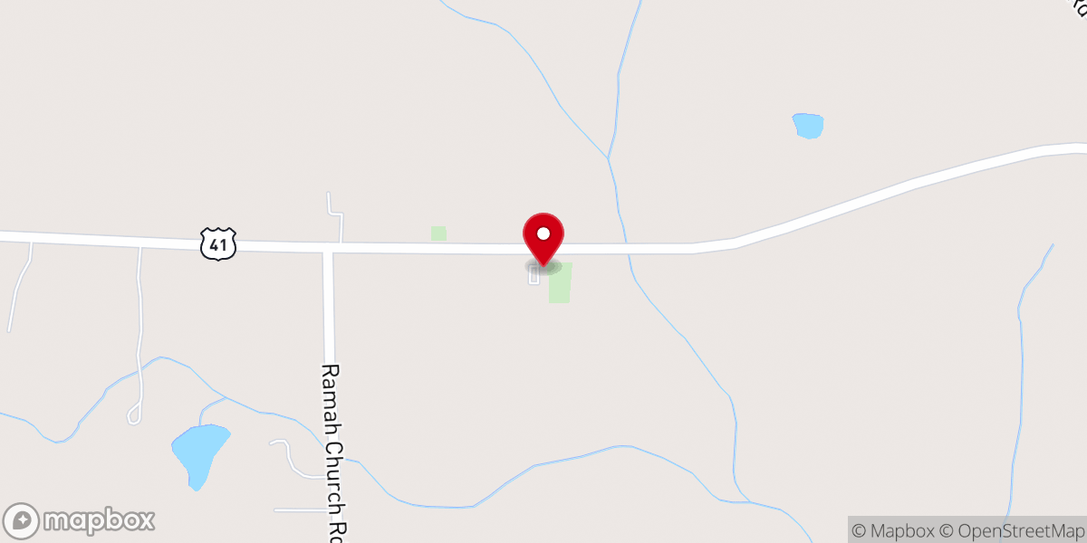 Map showing location of Good Hope Church