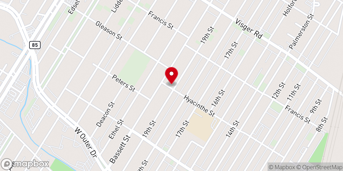 Map showing location of Memorial Tabernacle Church