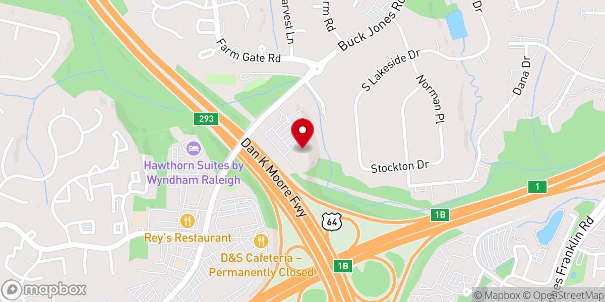 Map showing location of Hope Community Church - Raleigh Campus