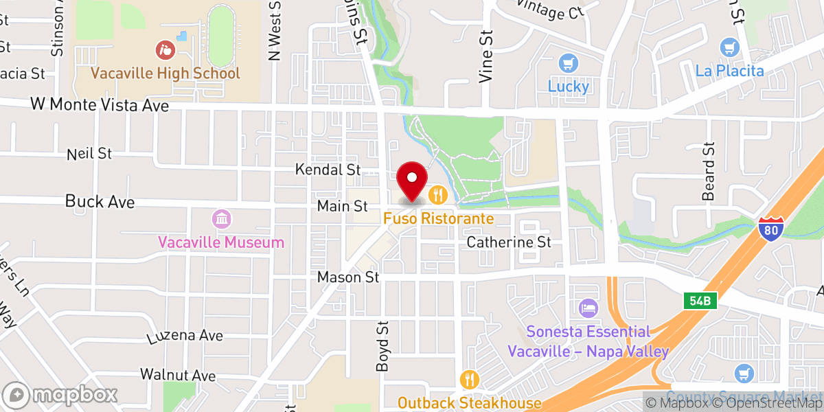 Map showing location of Vaca Valley Christian Life Center