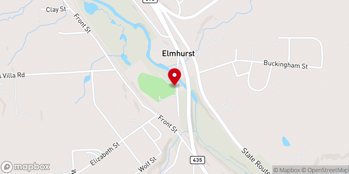 Map showing location of Elmhurst-Roaring Brook Fire Company Picnic Grounds