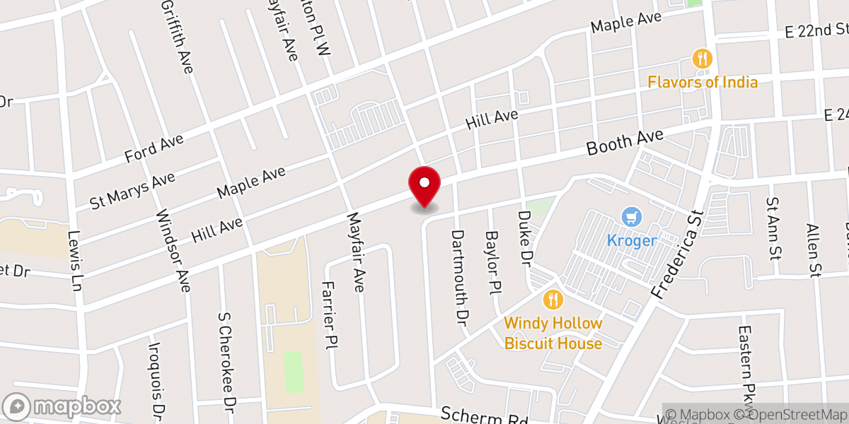 Map showing location of Cumberland Presbyterian Church