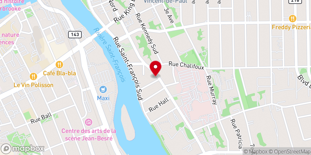 Map showing location of EGLISE PENTECÔTISTE UNIE DE SHERBROOKE