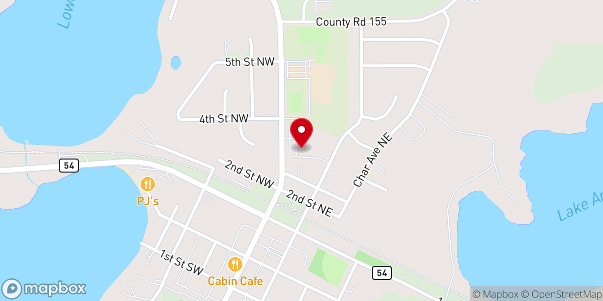 Map showing location of Avon Community Church