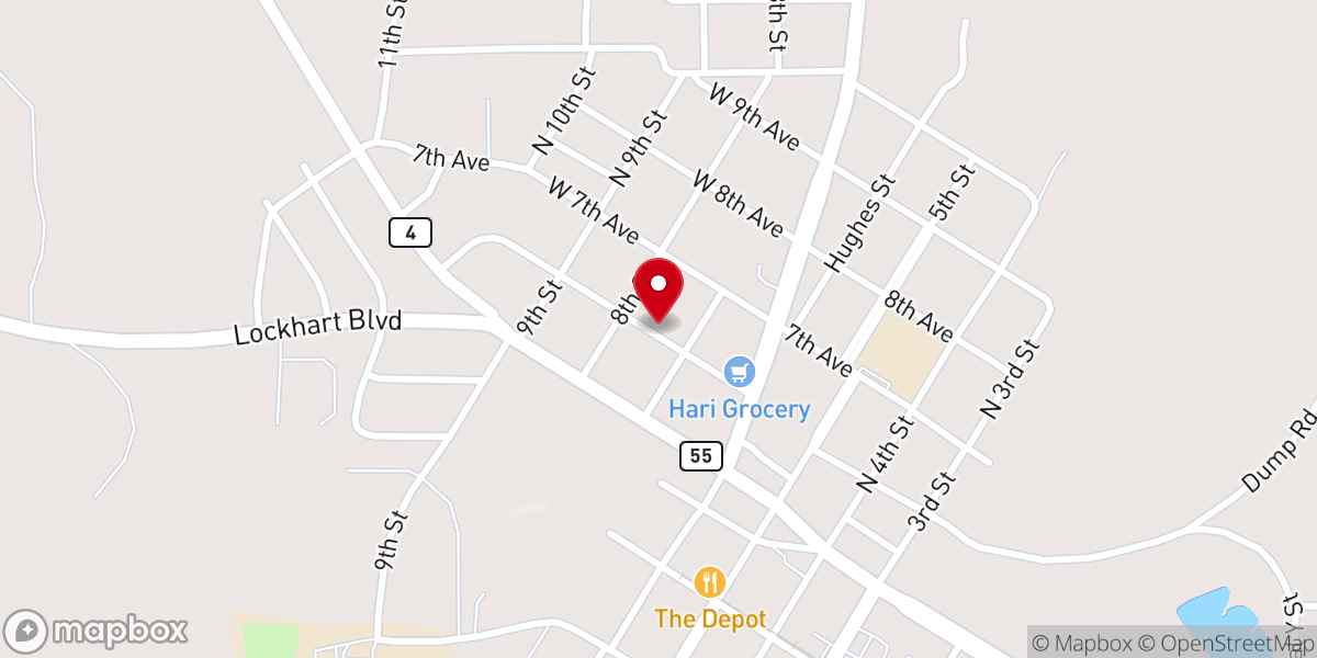 Map showing location of Saint Johns Baptist Church
