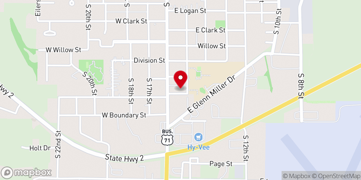 Map showing location of Hillside Missionary Church