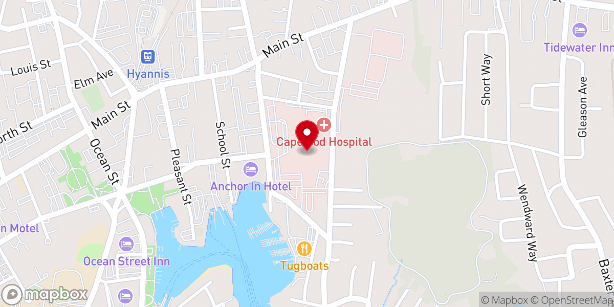 Map showing location of Cape Cod Healthcare Inc