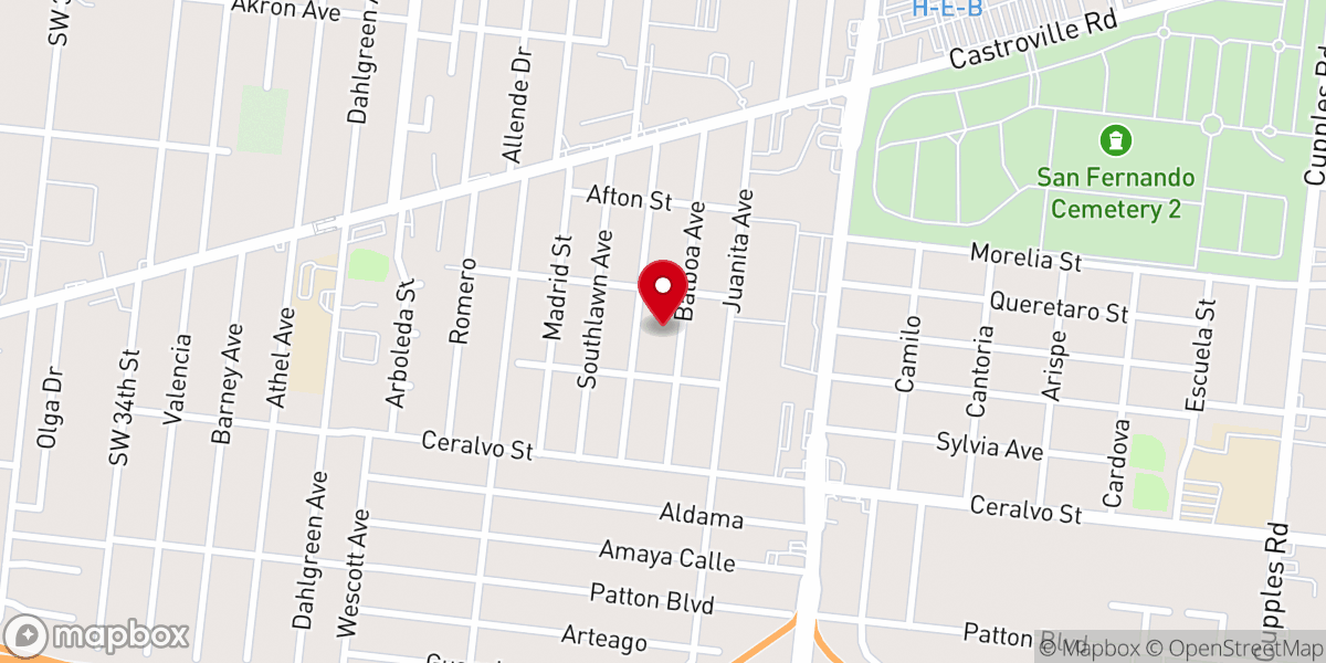 Map showing location of El Rapto Church