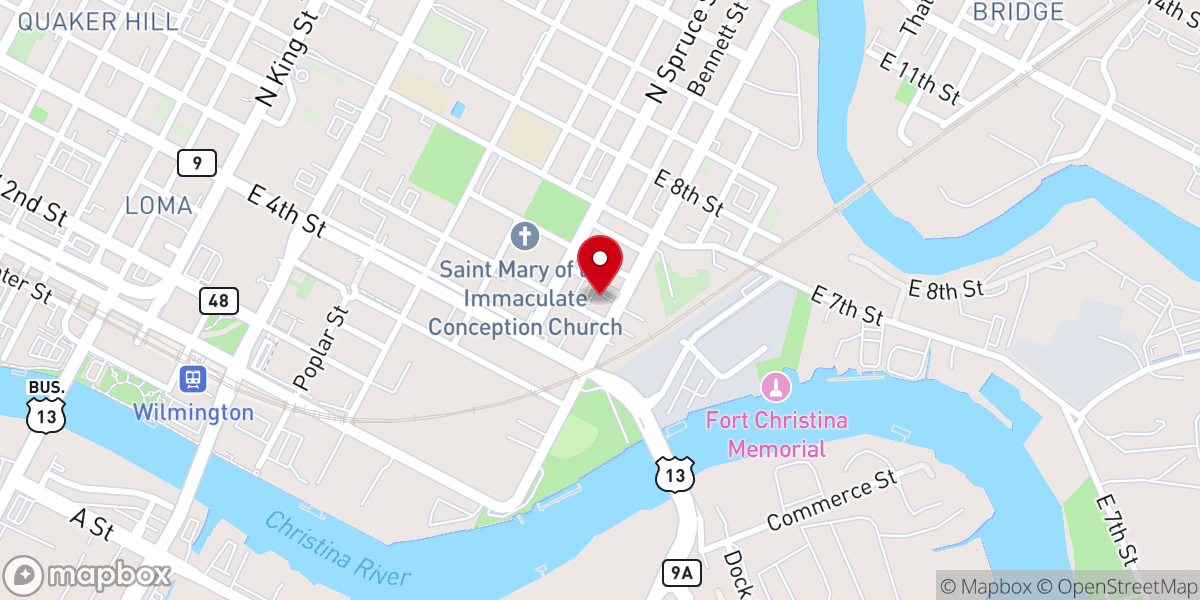 Map showing location of Mother UAME Church
