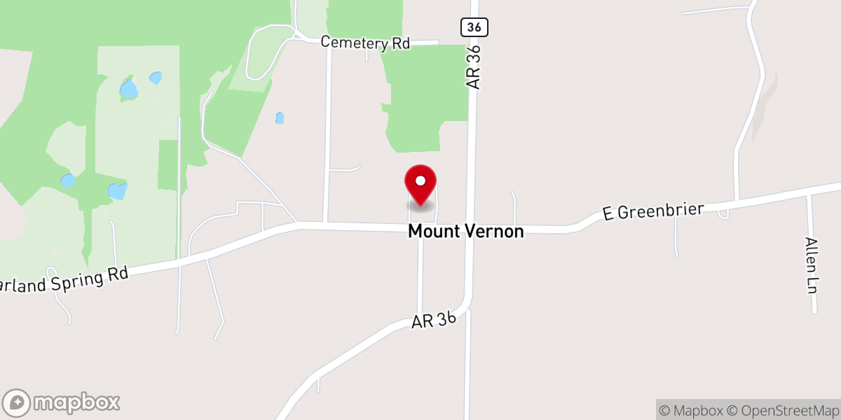 Map showing location of Mount Vernon Baptist Church