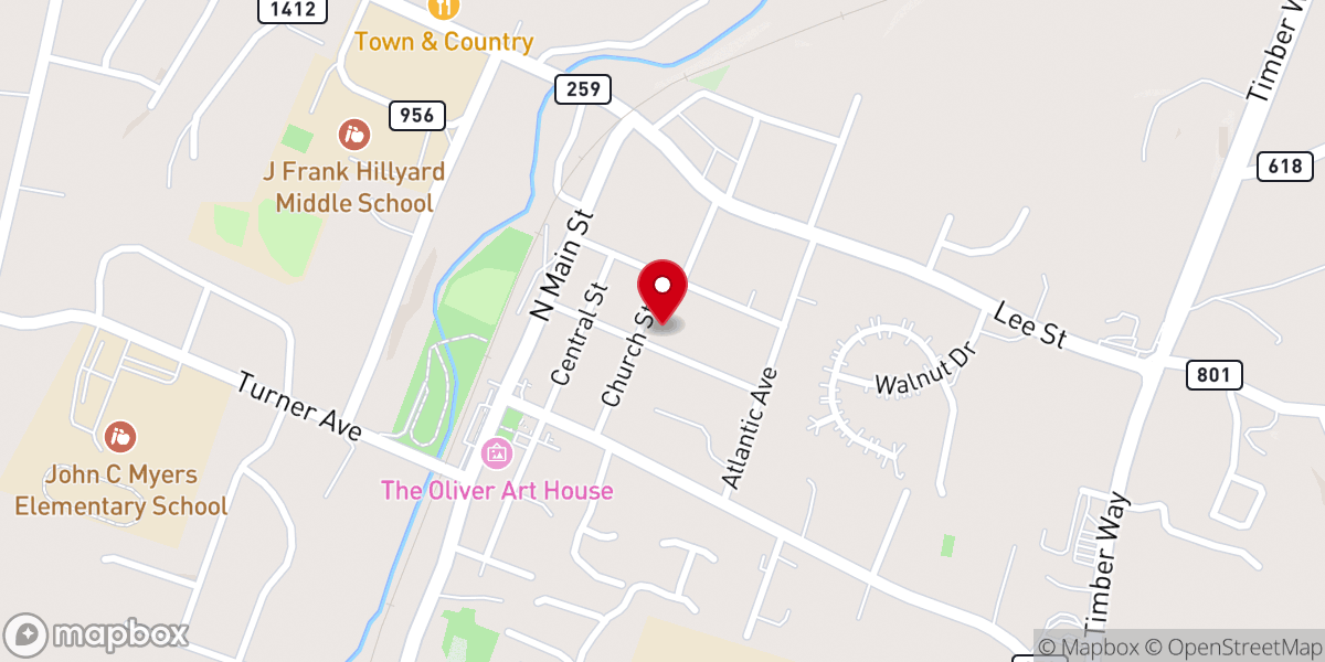 Map showing location of Life Church of Broadway