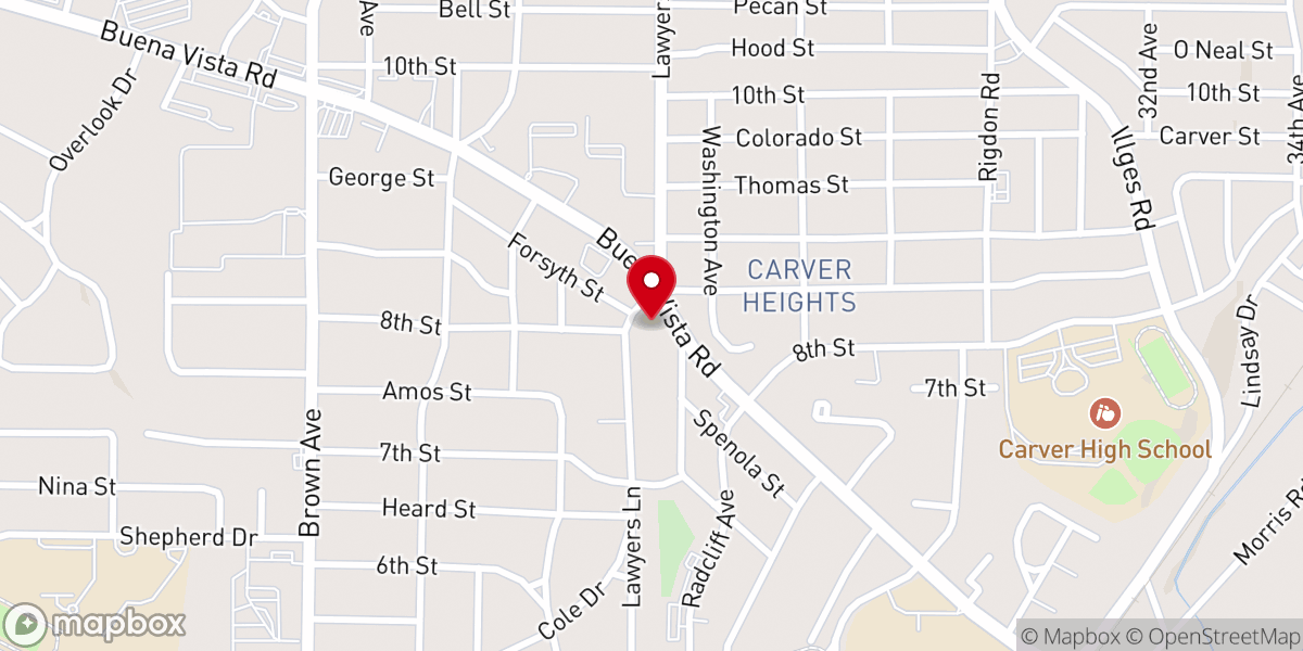 Map showing location of Wynnton Hill Baptist Church