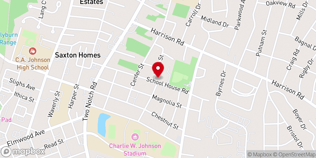 Map showing location of Church of God Jesus Christ
