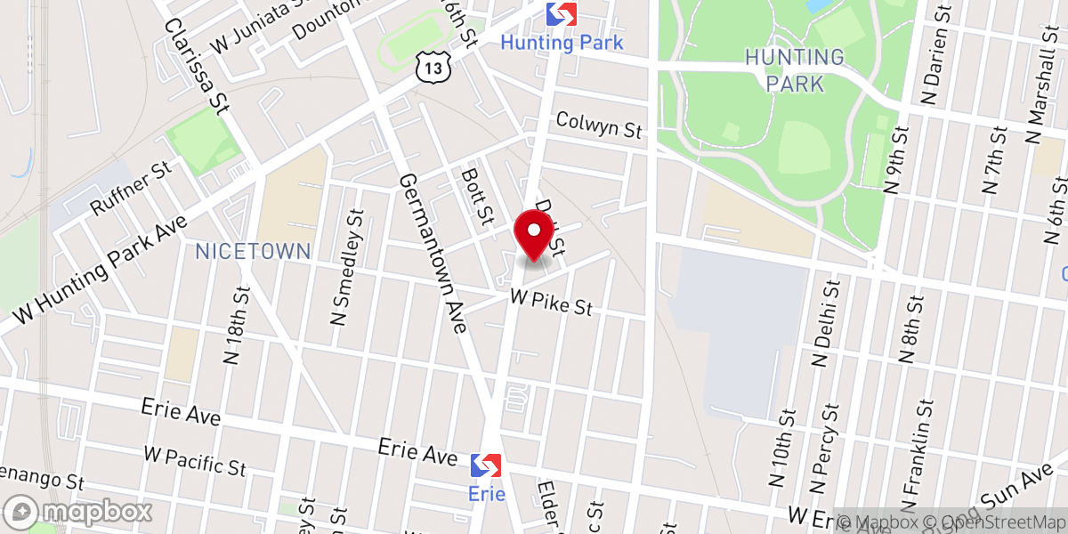 Map showing location of St Stephen's Baptist Church