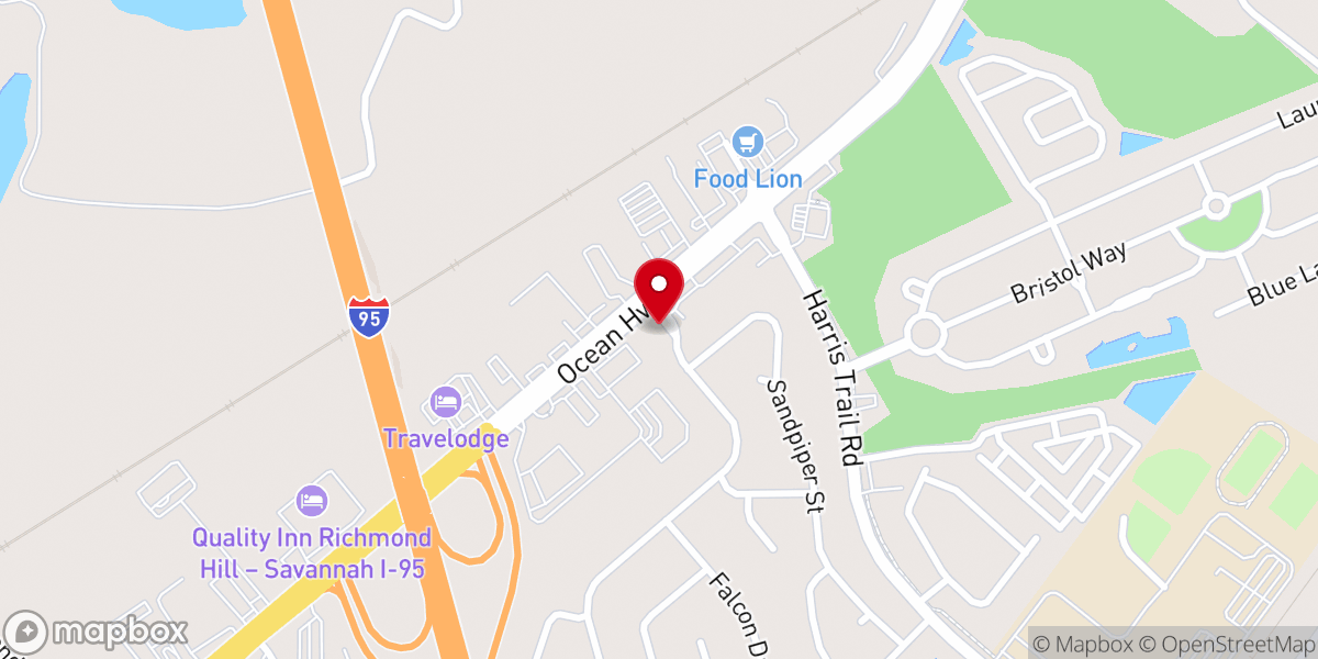 Map showing location of Bubba's Bistro