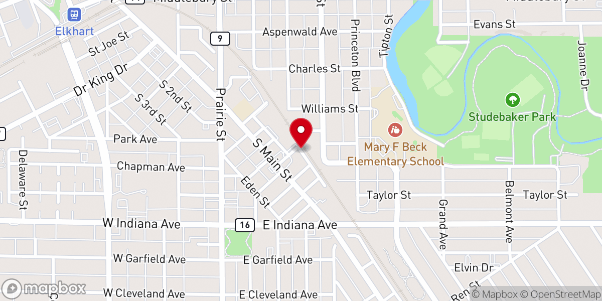 Map showing location of International Harvest Church Ofelkhart Inc