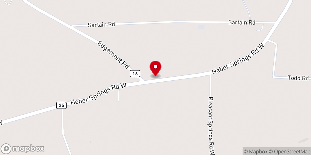 Map showing location of Foothills Bible Church