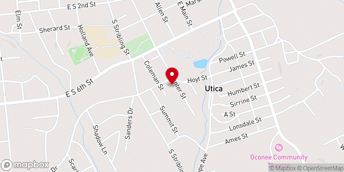 Map showing location of Church of God of Prophecy