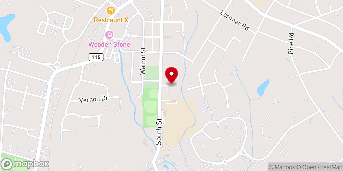 Map showing location of Temple Kol Tikvah