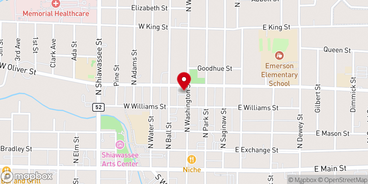 Map showing location of Saint John's United Church - Food Distribution Center