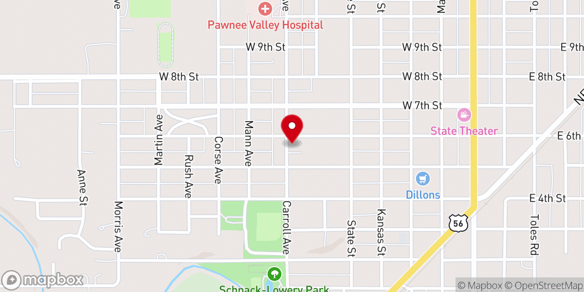 Map showing location of Grace Lutheran Parsonage