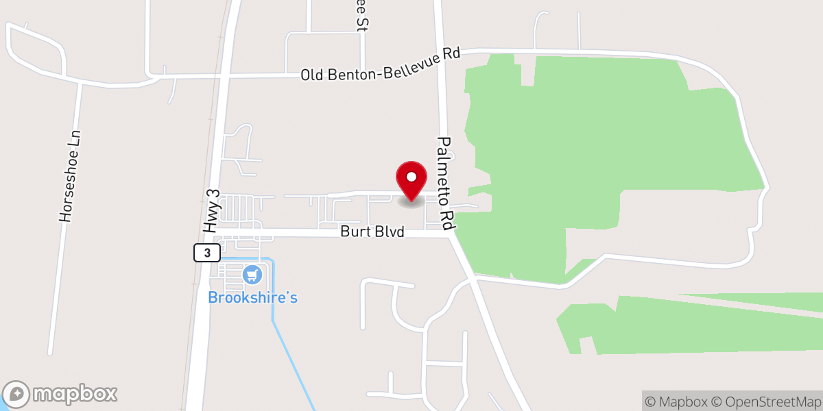 Map showing location of Bossier Parish Libraries Benton Branch