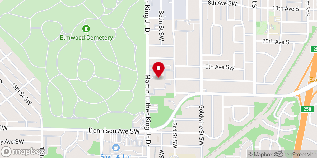Map showing location of Sixth Avenue Baptist Church