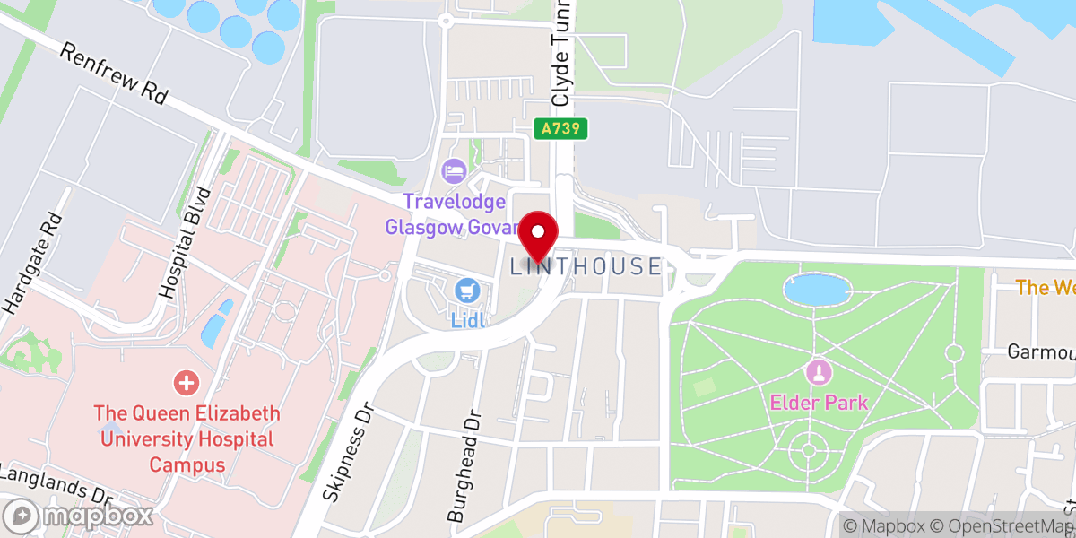Map showing location of Govan Free Church of Scotland