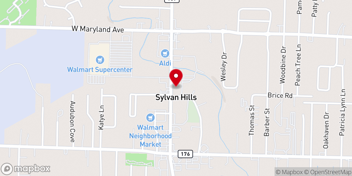 Map showing location of Sylvan Hills First Baptist Church