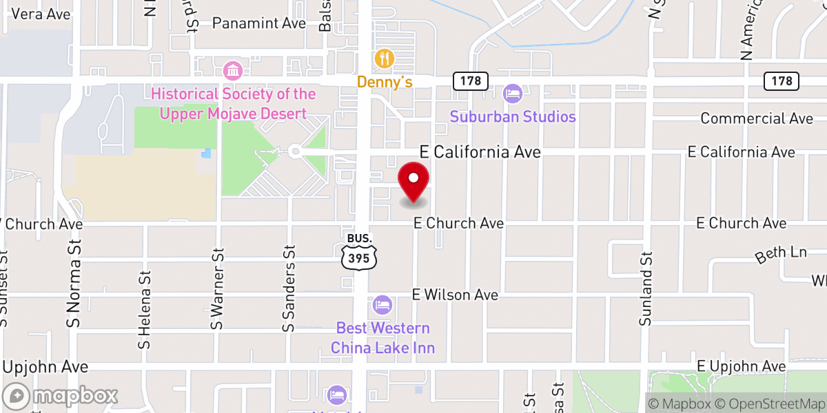 Map showing location of Jr's Tires
