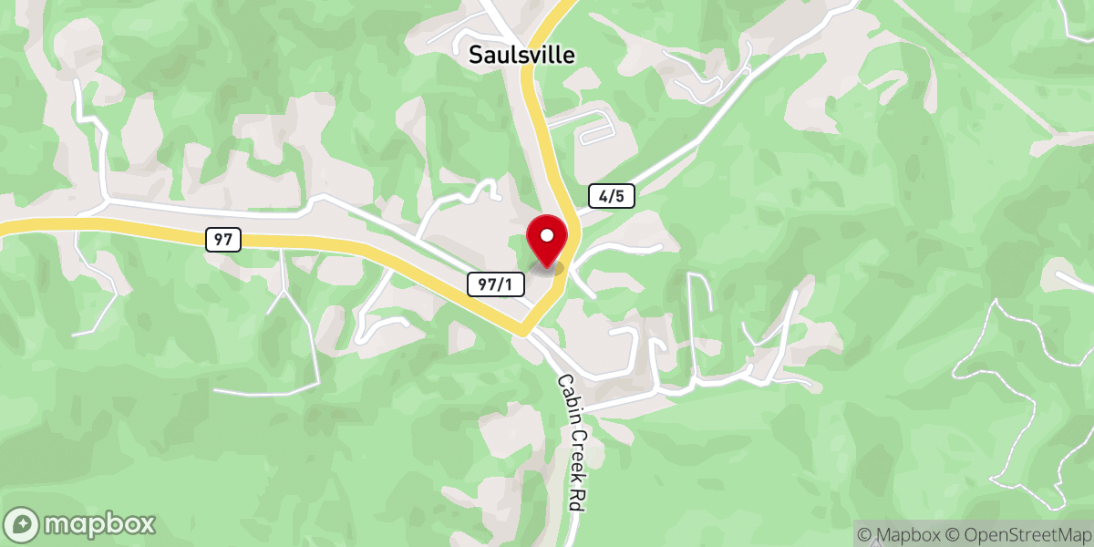 Map showing location of Saulsville Baptist Church