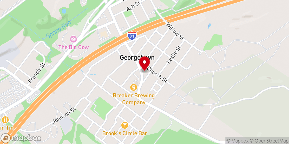 Map showing location of St John's Byzantine Rite