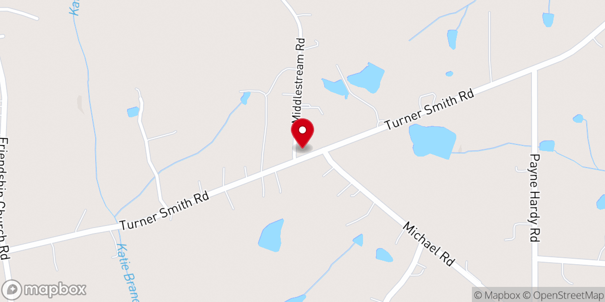 Map showing location of Johnson Baptist Church
