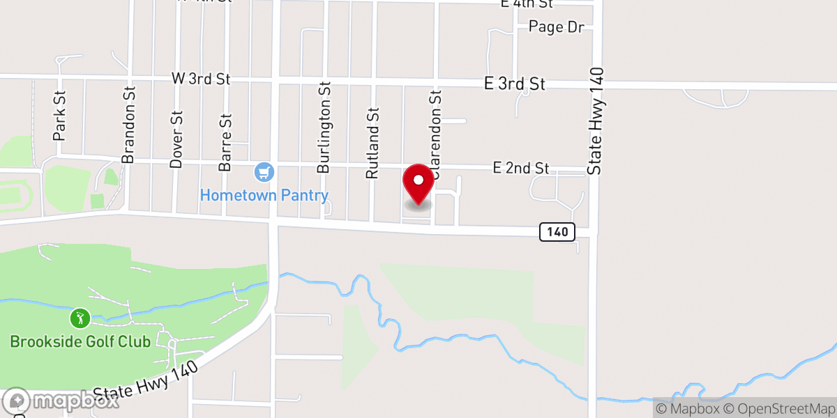 Map showing location of Kingsley Community Center