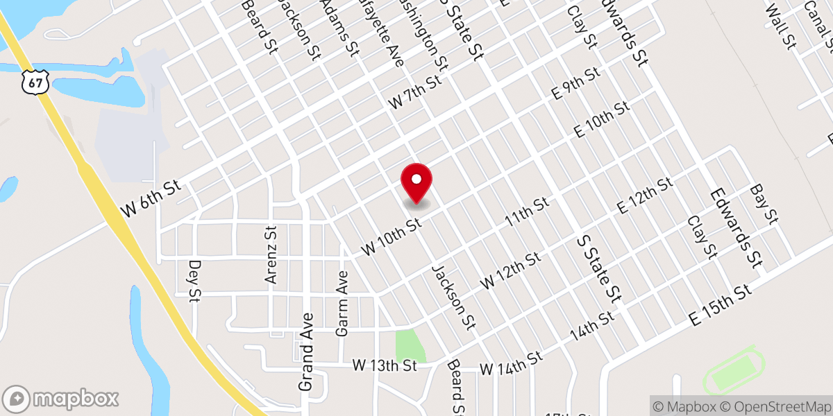Map showing location of Beardstown Church of Nazarene